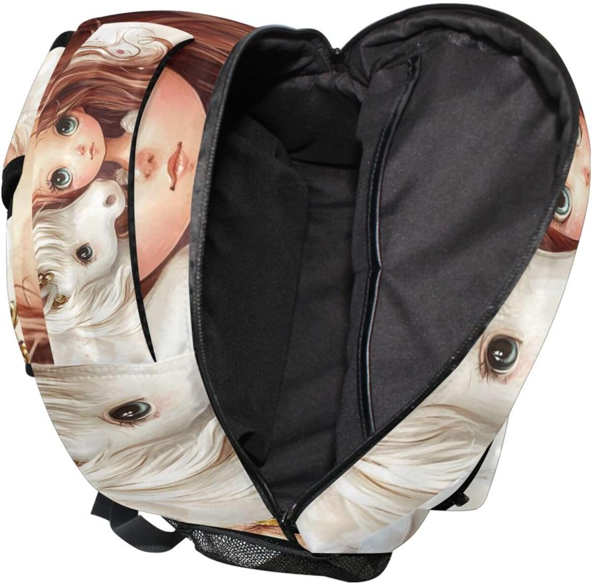 AIXIWAWA Kid Backpacks (Princess Horse) with Clear Slot, Boys Girls Schoolbags Book Bag Small Size