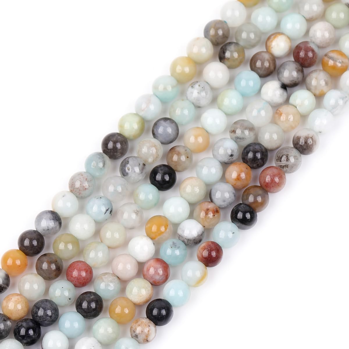 Gem-Inside Create Your Own Fashion Mixed Color Amazonite Gem-Inside Natural 4Mm Amazonite Round Gemstone Semi Precious Loose Beads For Jewellery Making 15''