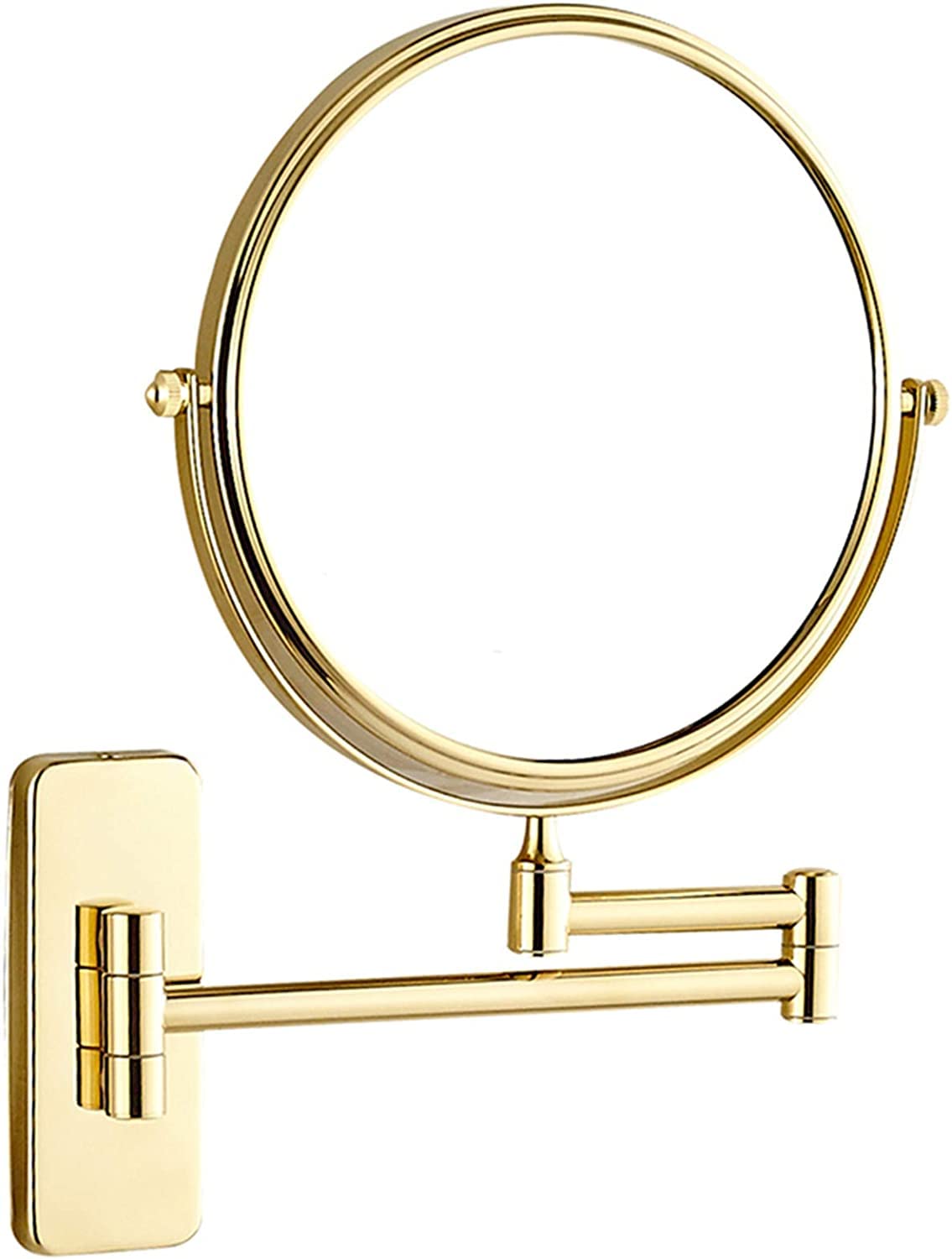 Specchio da trucco da parete da 20,3 cm, con braccio pieghevole girevole a 360° ed estensibile, specchio da barba per bagno