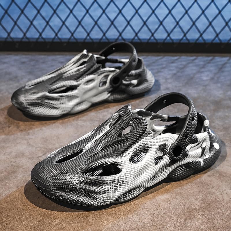 Men's sandals and slippers, fashionable hollow out beach shoes, lightweight and breathable non slip casual slippers4