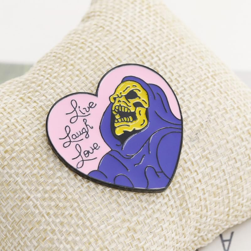 Live Laugh Love Cartoon Enamel Pin Cute Metal Badges Learning for Girl Boy Clothing Backpacks Bags Jewelry Halloween Brooch Gift4