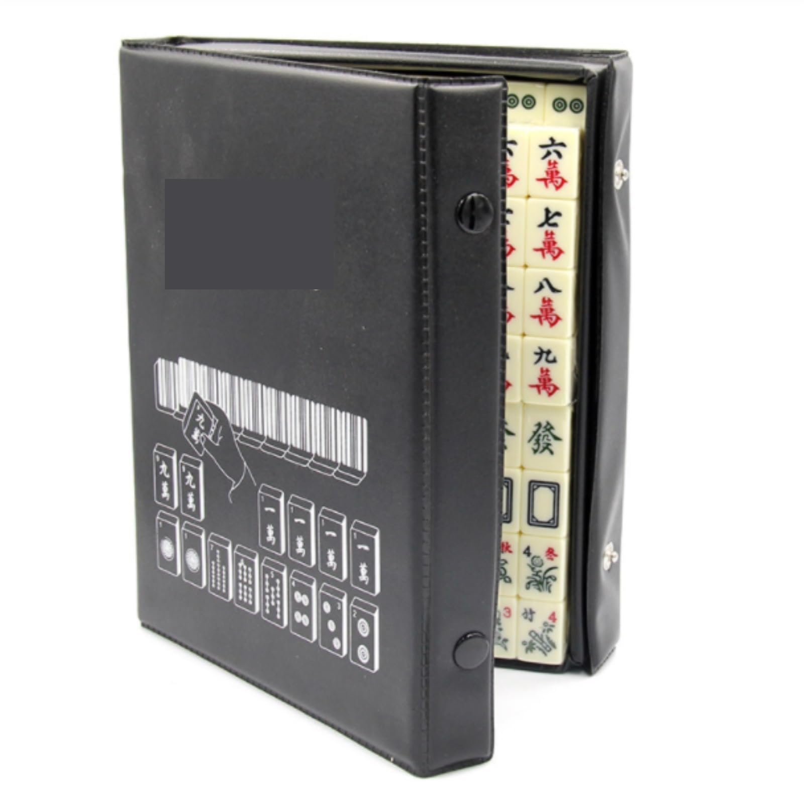 Chinesisches Mahjong Mahjong Chinesische Fliesen Mahjong Tragetasche Professionelles Chinesisches Mahjong-Spielset 144 Fliesen Für Familie Reise Spiel(with Ruler)