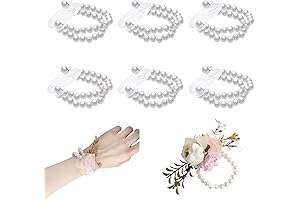 6PCS Pearl Wrist Corsage Bands: Bridal Elegance and Simplicity