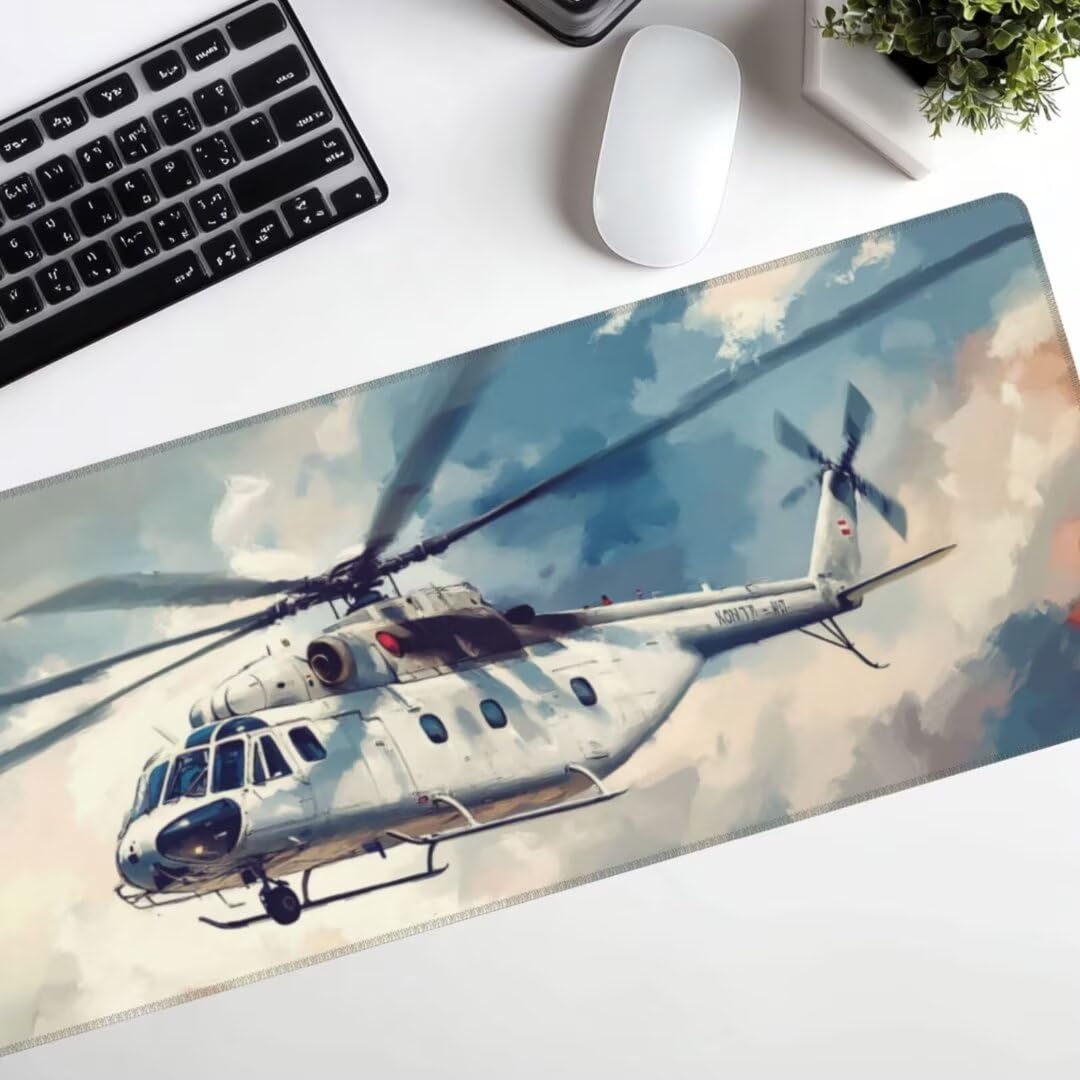 Tappetino Mouse Aereo Gaming Mouse Pad Cielo Tappetino Mouse XXL 1200×600×3MM Migliora Precisione e Velocità Mouse Gaming Tappetino Scrivania con Base in Gomma e Bordi Cuciti per Ufficio e Gaming