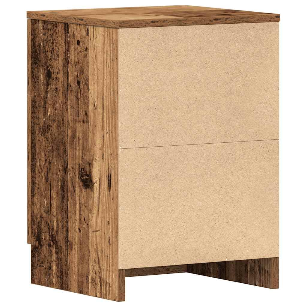 vidaXL Mesitas Noche 2uds Madera contrachapada Madera Vieja 38x35x55cm, mesita de Noche, Mueble de Cama, Mesa Auxiliar para Dormitorio