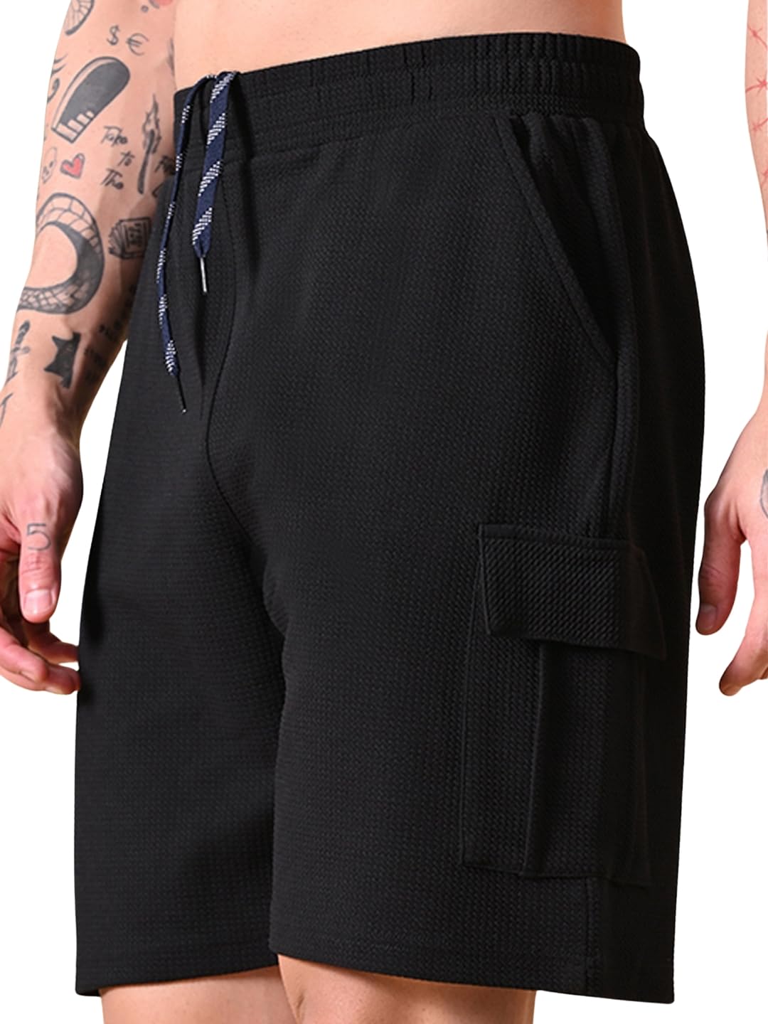 fitinc Men Shorts || Cargo Short for Men || Half Pant with Drawstring & 4 Pockets || Stretchable Gym Shorts-picture-17