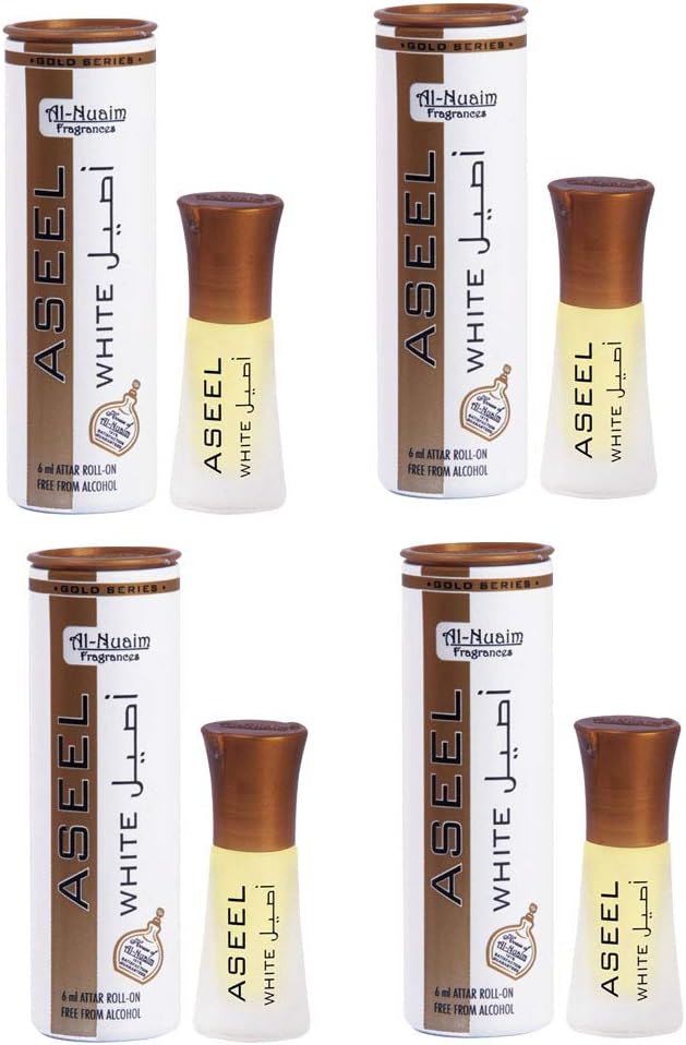 Aseel White Attar Pack Of 4 (6 Ml Each)