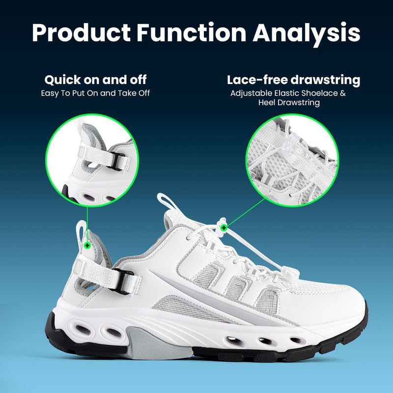 Water Shoes for Men, Quick-Drying & Lightweight Beach Shoes, Aqua Ideal for Water Hiking Beach Trips Swimming Surfing Kayaking