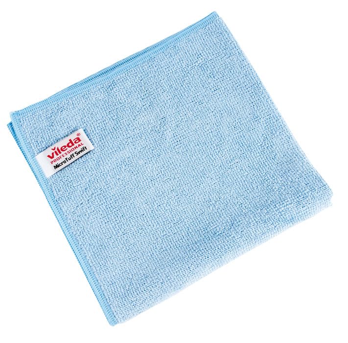 VILEDA Professional | r-MicroTuff Swift - Bayeta 100% Microfibra reciclada azul. Caja 20 paquetes x 5 uds.
