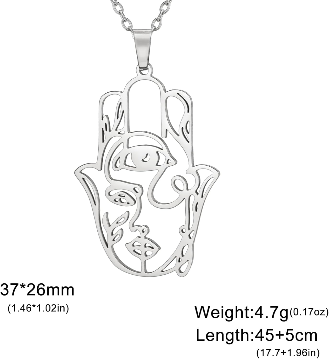 Hamsa Hand of Fatima Evil Eye Necklace for Women Abstract Face Pendants Jewish Female Protection Amulet Symbol Jewelry Women Men - Image 5
