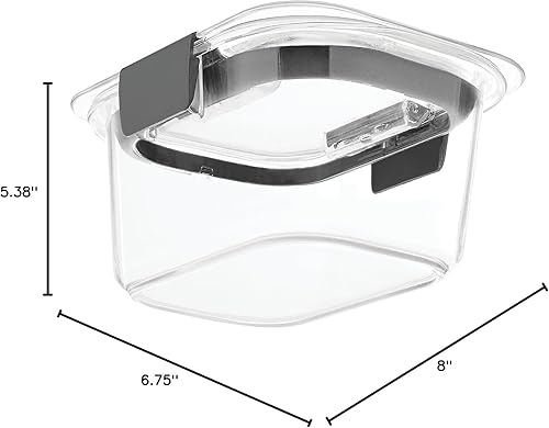 Miniatura 3 de Rubbermaid Brilliance - Recipientes de almacenamiento de alimentos a prueba de fugas con tapas herméticas juego de 3 unidades 6 piezas en total sin