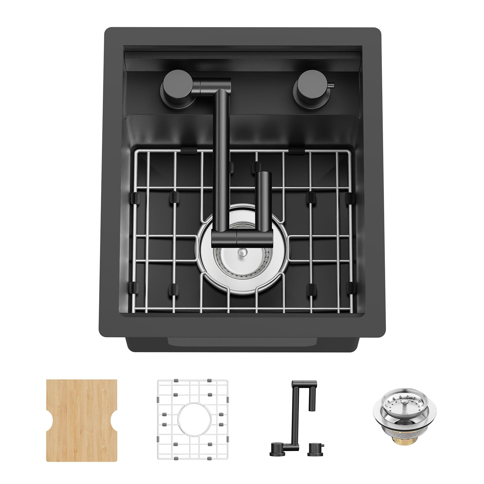 Photo 1 of Koardink Black Undermount RV Kitchen Sink Combo