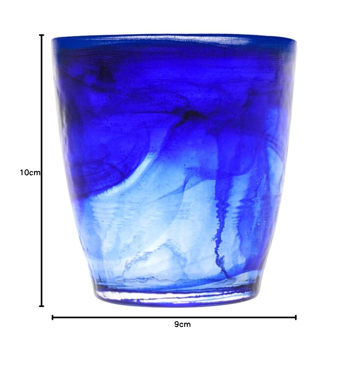 H&H Service de 6 verres albâtre en verre bleu, 23 cl
