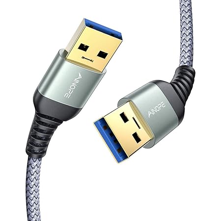 [2 Pack] USB 3.0 Cable, USB to USB Cable, USB A Male to Male Cable [3.3FT+ 3.3FT] [Never Rupture] Double End USB Cord Compatible with Hard Drive Enclosures, DVD Player, Laptop Cooler and More