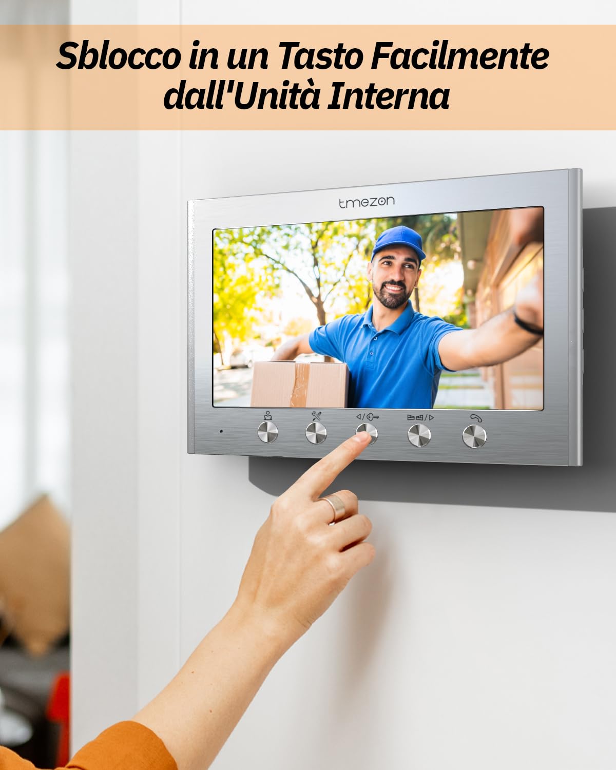 TMEZON Videocitofono 2 Fili Trifamiliare Citofoni con 3 Monitor TFT a Colori 7 pollici e Campanello esterno con telecamera Visione Notturna,Audio Bidirezionale,T30 per 3 Famiglie/Appartamenti
