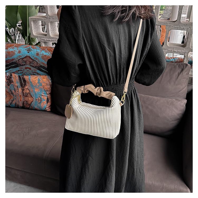 Women’s Nude Beige Evening Purse, Soft Leather Handbag, Small Off White Dressy Clutch, Bridal Shoulder Bag for Wedding Guest, Crossbody Party Elegant Cocktail Purses for Formal Women4