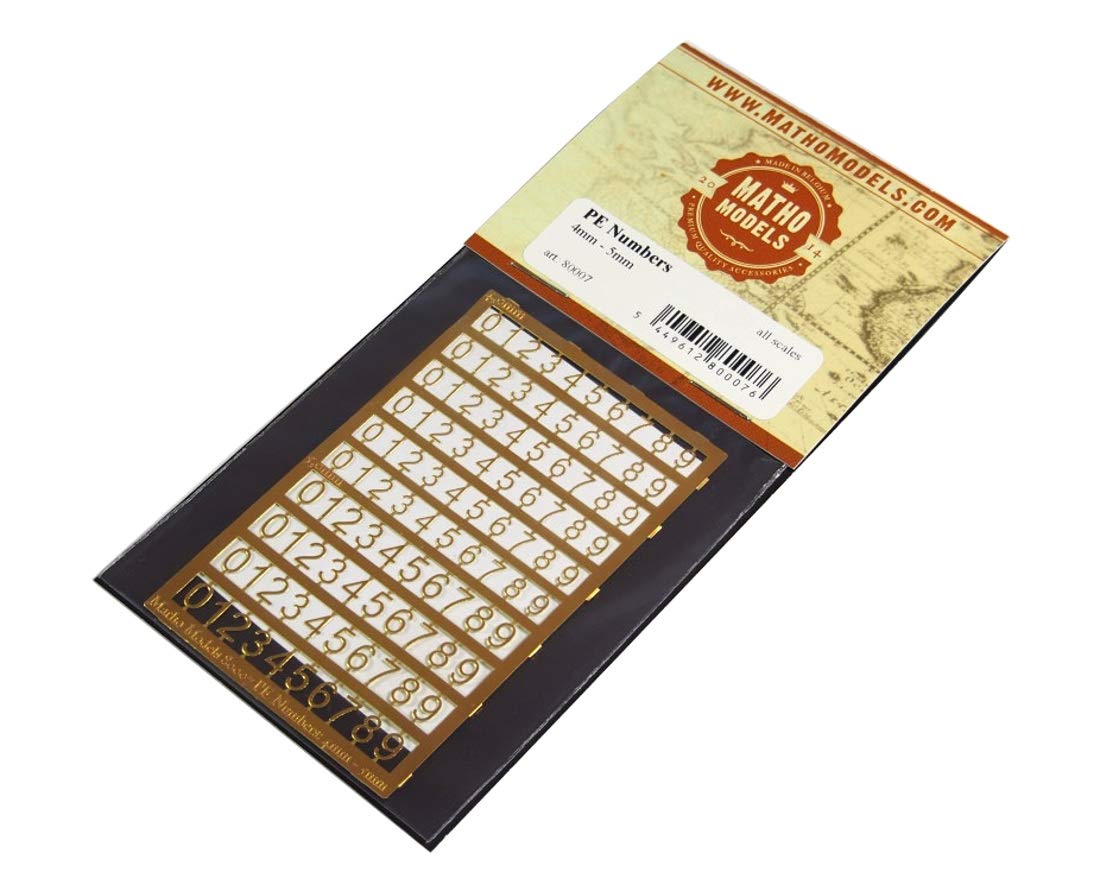 80007 PE Numbers: 4mm - 5mm - photo-etch - all scales