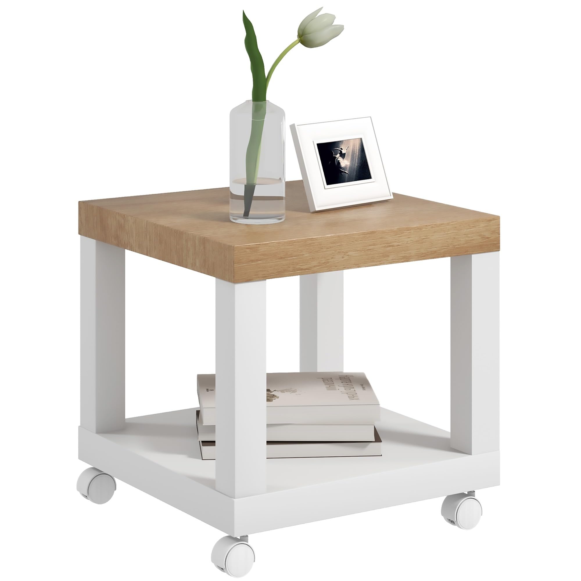 homcom table d'appoint roulante