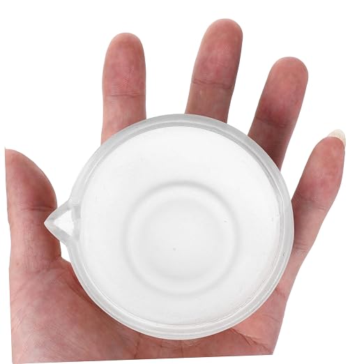 Mortero mini de vidrio transparente con mano miniatura 4