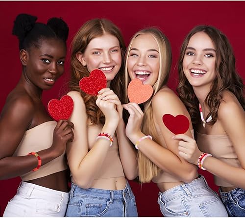 Miniatura 5 de MIIIM Kit de pulsera de cuentas de arcilla roja, cuentas Heishi, dijes de arcilla y cuentas espaciadoras doradas para hacer joyas, kit de cuentas de