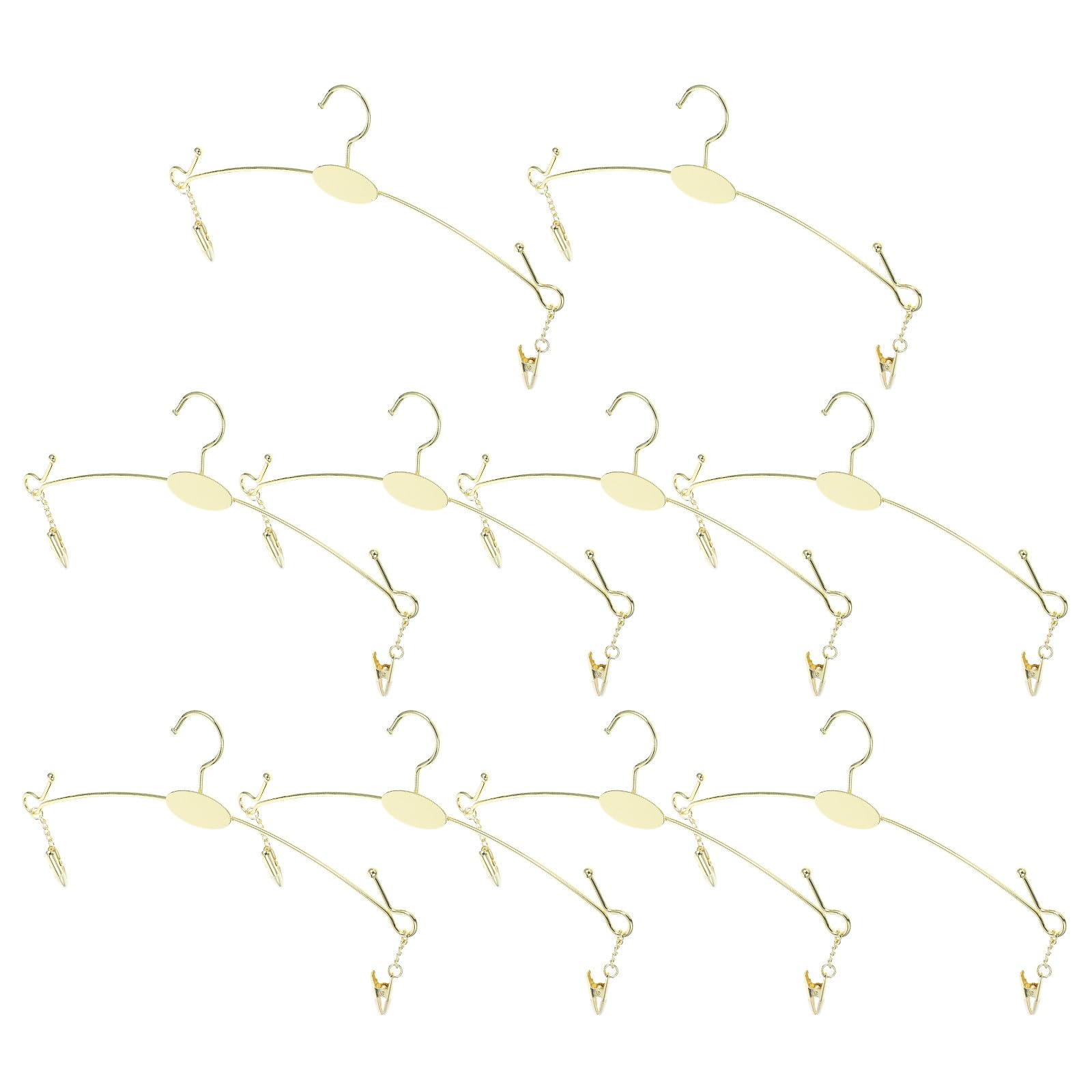 Set 10 Grucce in Metallo Dorato per Reggiseni Clip Organizer Salvaspazio Multifunzionale per Armadio per Esposizione e Conservazione Biancheria e Abbigliamento