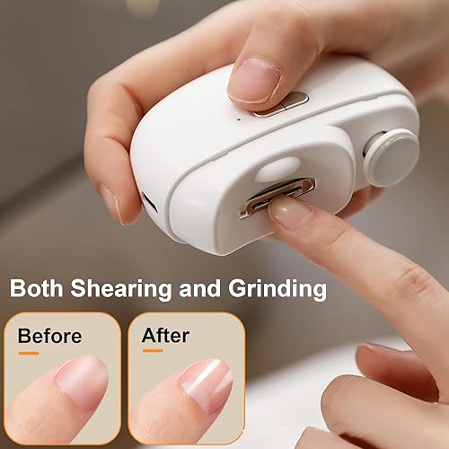Miniatura 7 de Electric Nail Clipper, New 2 in 1 Automatic Nail Trimmer, ElectricNail with Polishing, Manicure Set Multifunctional Nail Trimmer for Baby, Kids,