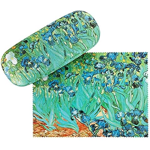 VON LILIENFELD Glasses Case Present Cleaning Cloth Spectacle Cases Lightweight Stable Flowers Art Vincent van Gogh: Irises Cover