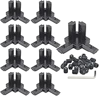 Vista 17 de 10 Conjuntos de Conector de Esquina de Extrusión de Aluminio 2020 Serie 20 Placa de Unión de Ranura en T y V Hardware Conector en L con Tuercas en T