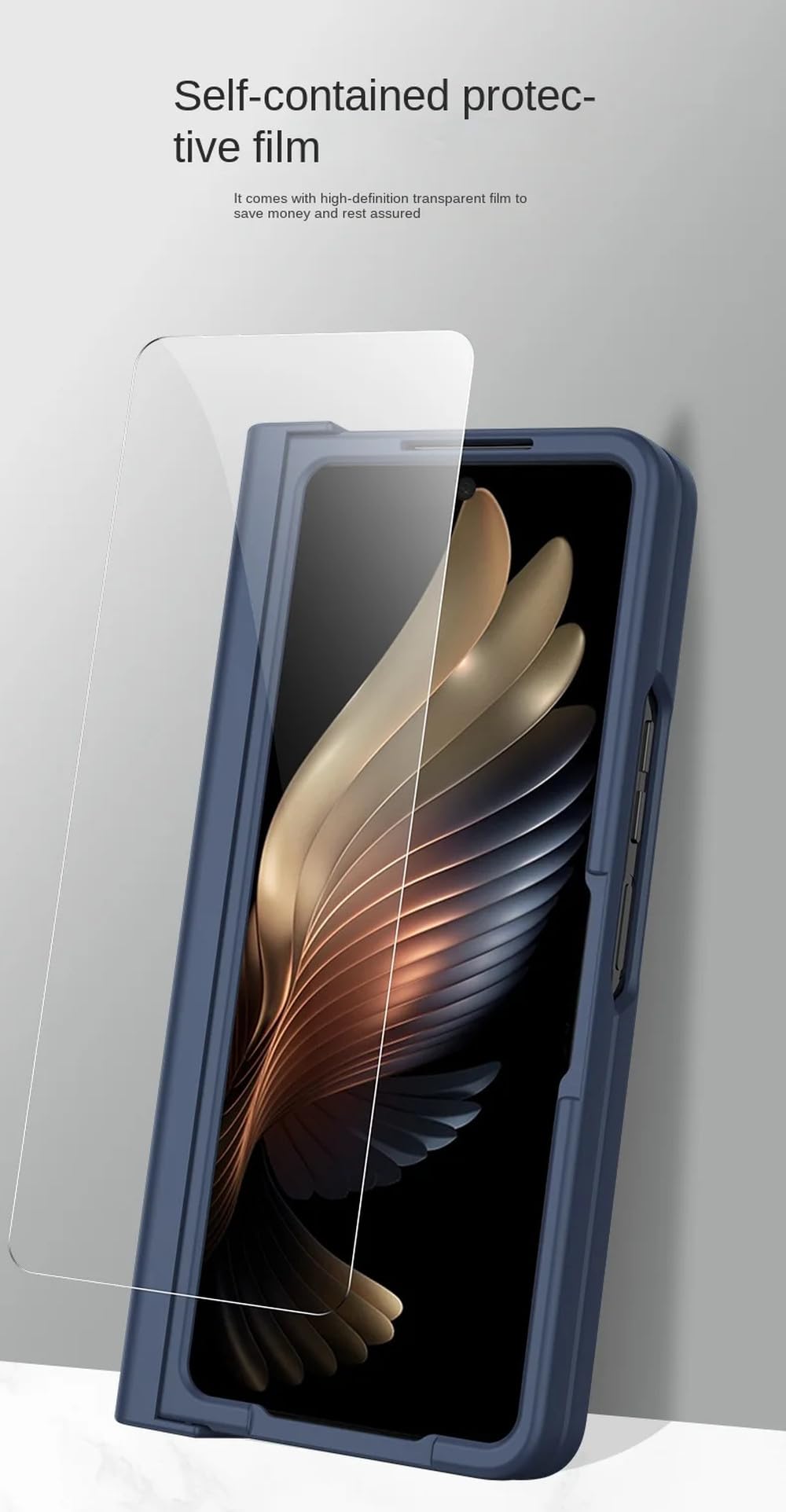 Carcasa de plástico para teléfono Samsung Galaxy Z Fold 6 5 4 3 Fold6 Fold5 Fold4 Fold3 con Cubierta Protectora de bisagra con Ranura para bolígrafo, Transparente, para Galaxy Z Fold5