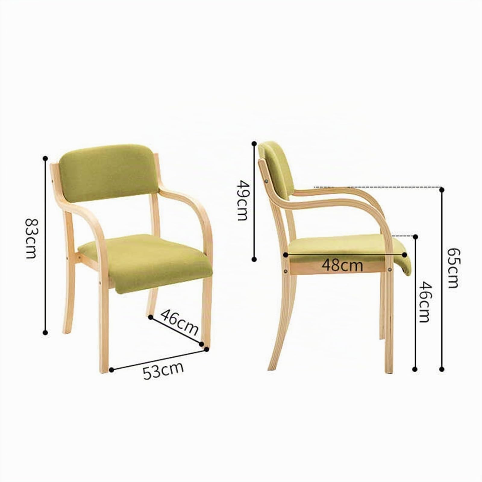 Sedie da pranzo in legno massello con braccioli, sedia da cucina imbottita, poltrona da soggiorno con schienale moderno, ufficio, tempo libero, lounge, reception, caffè, sedie decorative con braccioli