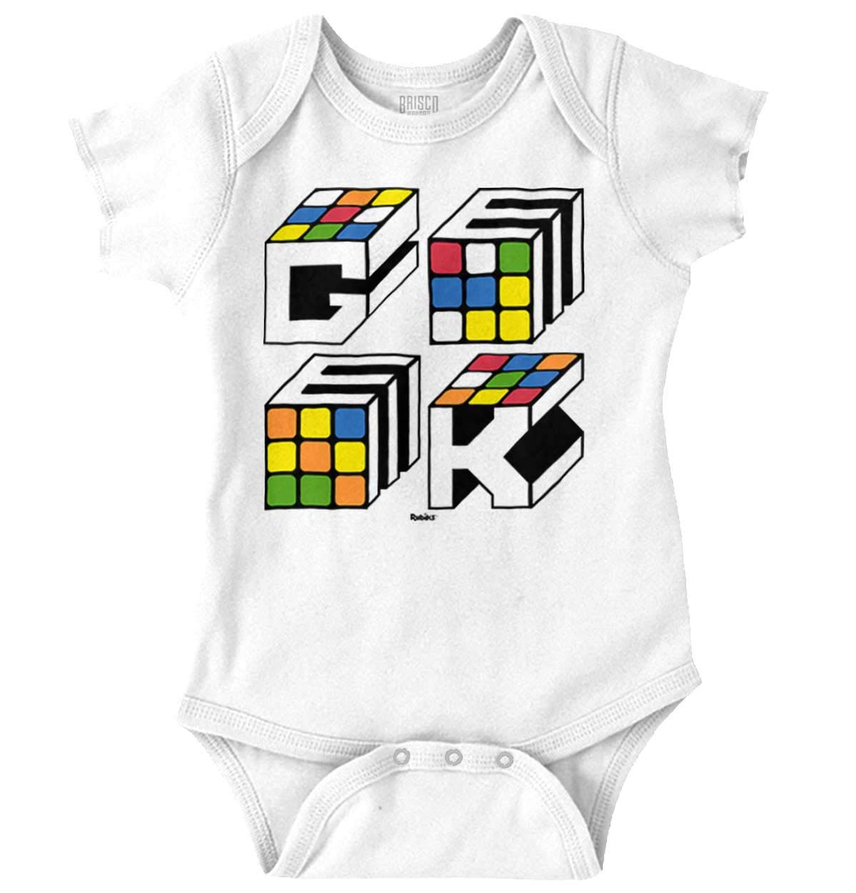 Official Rubik's Cube Graphic Geek Game Baby Romper Bodysuits