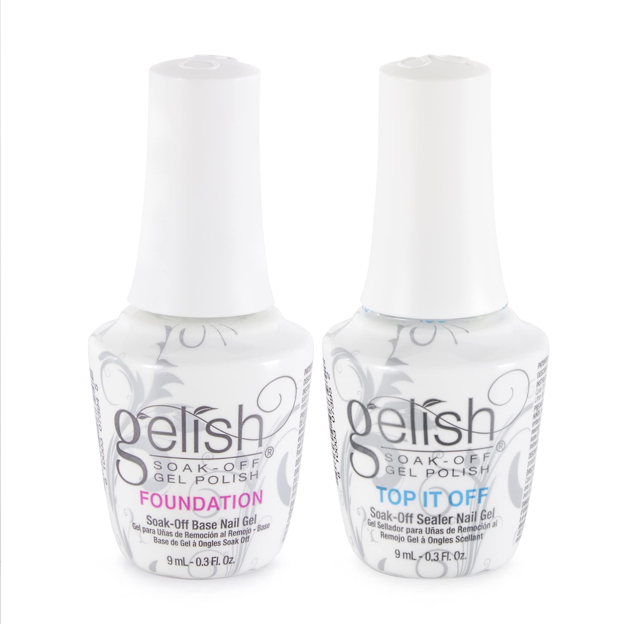 Gelish MINI Dynamic Duo - Foundation Base & Top It Off Sealer Gel Set, Long-lasting, High-Shine Finish for Gel Manicures, Cures Fast in LED/UV Light, No Chips, Soak-Off, 9mL Each