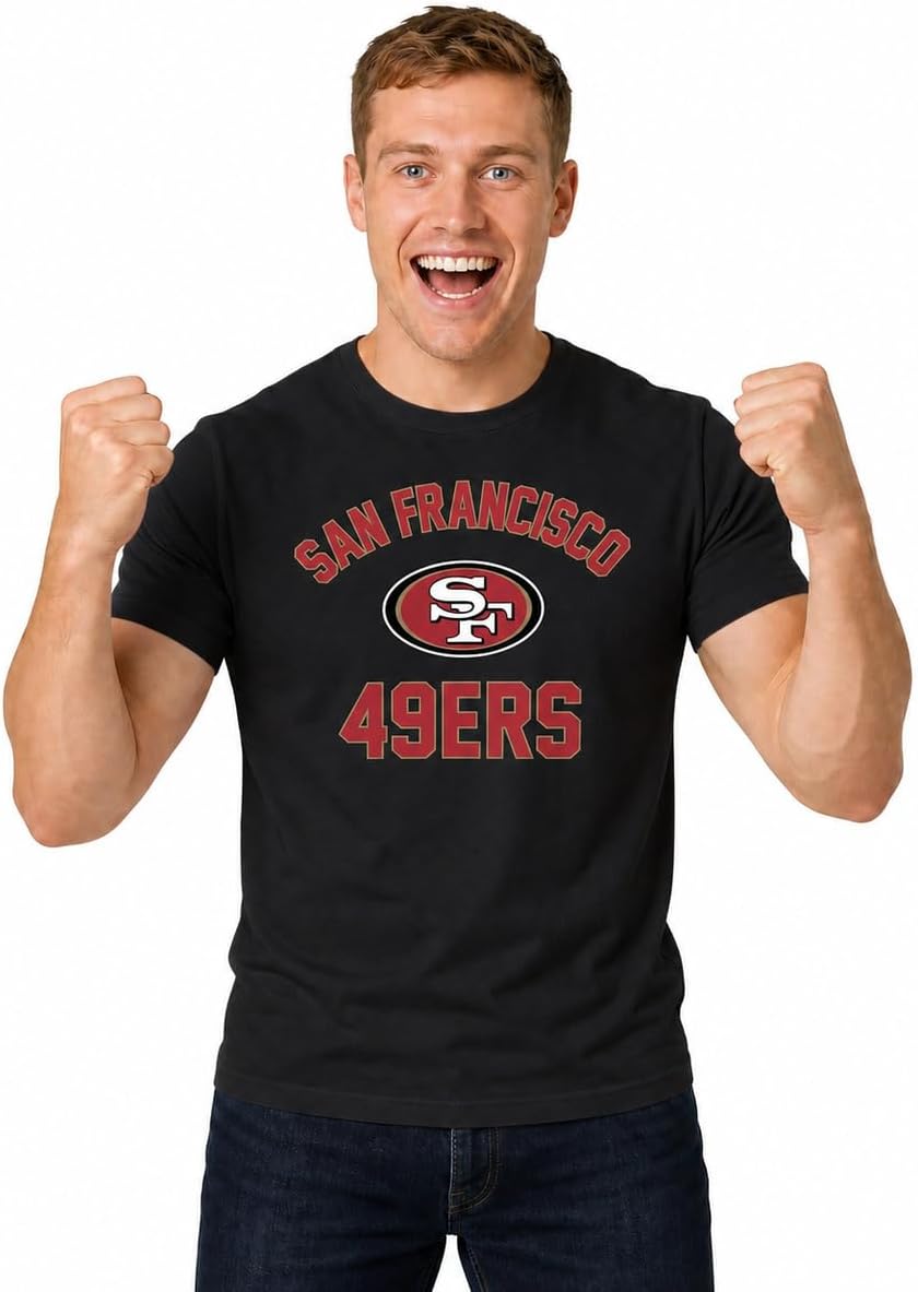 NFL Adult Gameday T-Shirt - Cotton Blend - Tagless - Semi-Fitted - Unleash Your Team Spirit During Game Day, Black, XX-Large