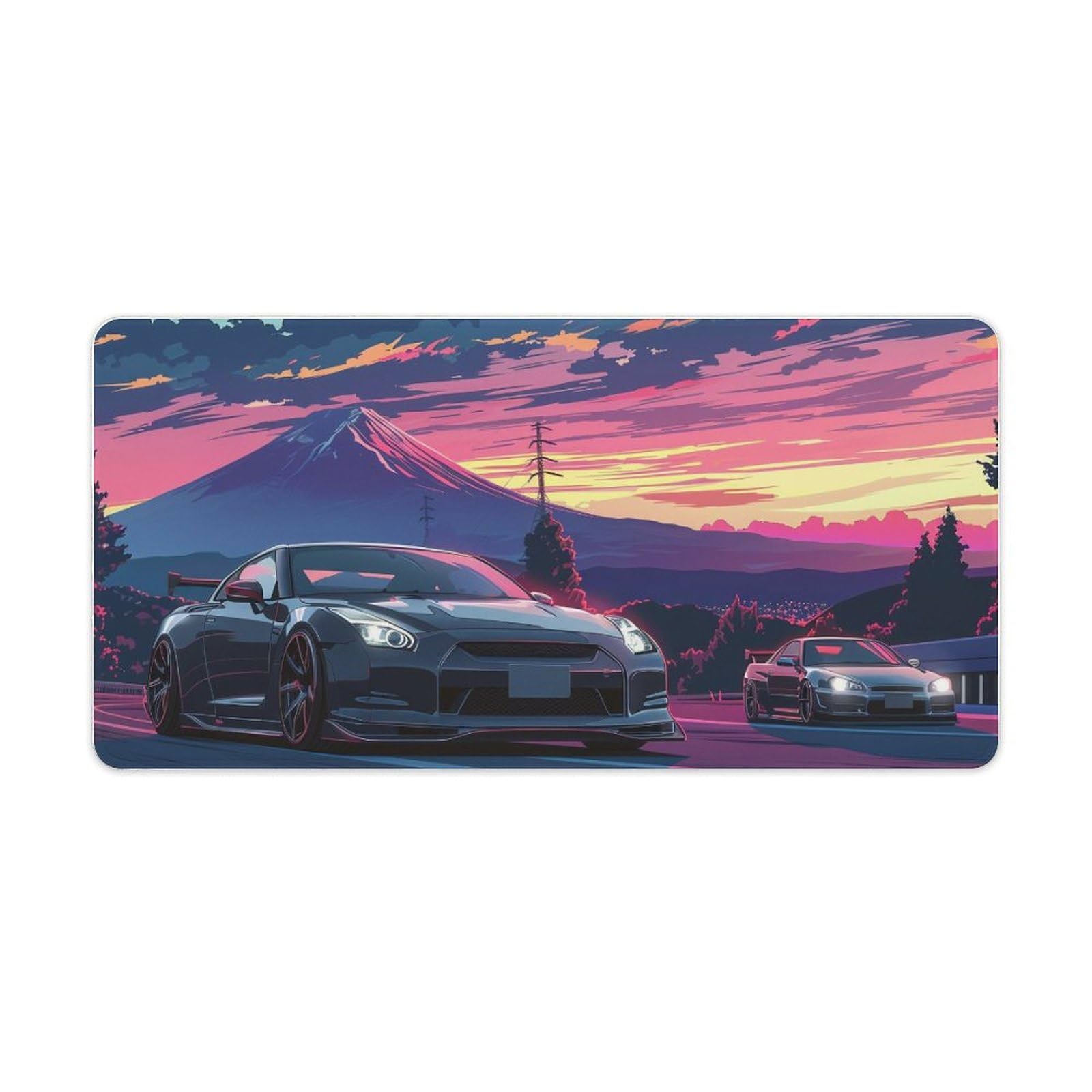 FeoYoed Large Mouse Pad Anime JDM Car Mount Fuji Desk Mat Computer Accessories Gaming Office Organizers Supplies Decor Essentials Keyboard Pads for