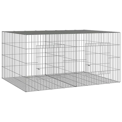 vidaXL Jaula para Conejos 2 Paneles Hierro galvanizado 110x79x54 cm
