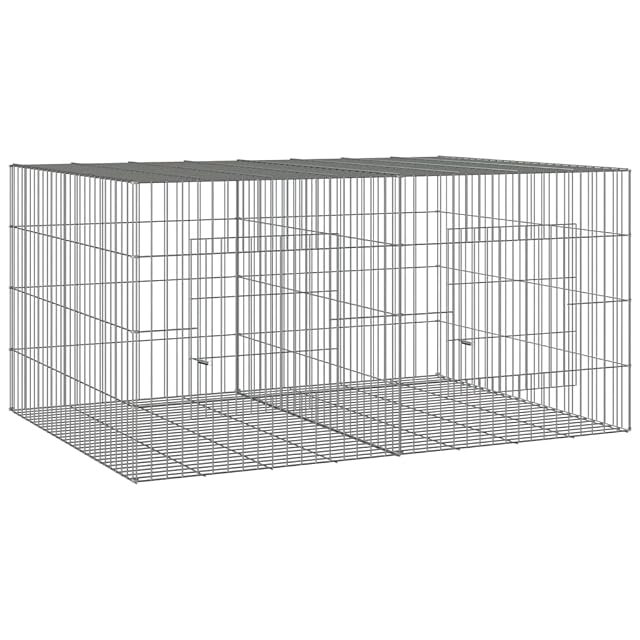 vidaXL Jaula para Conejos 2 Paneles Hierro galvanizado 110x79x54 cm