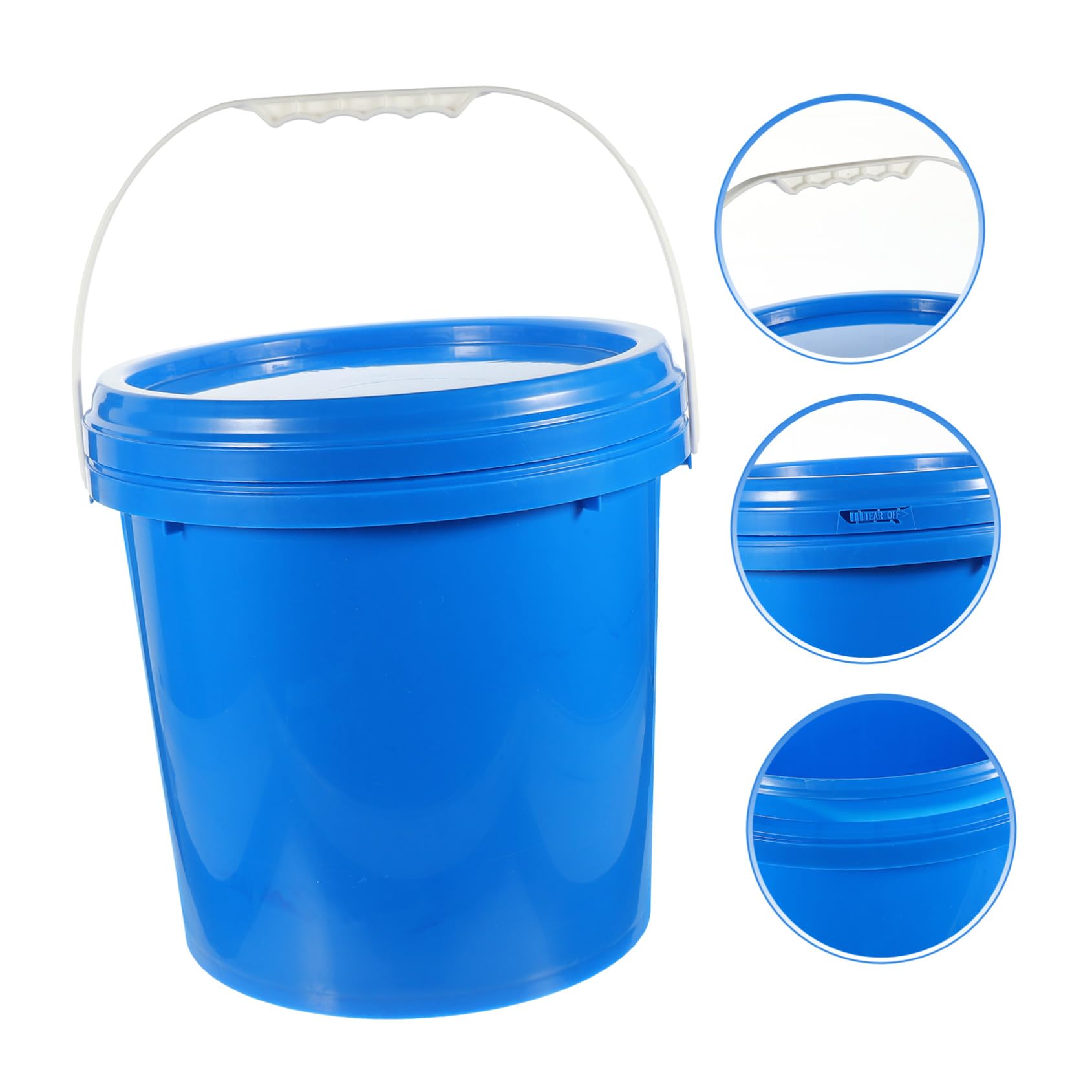 Cubo de Pintura de 10 litros con Tapa para Almacenamiento Diario | Hdpe Azul, Resiste Aceite y Mantiene la Forma, Acabado Chic y Aspecto Bonito
