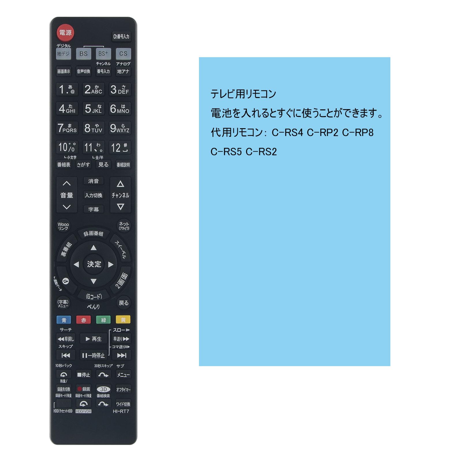 Amazon | PerFascin 代用リモコン C-RS4 C-RP2 C-RP8 C-RS5 C-RS2 fits