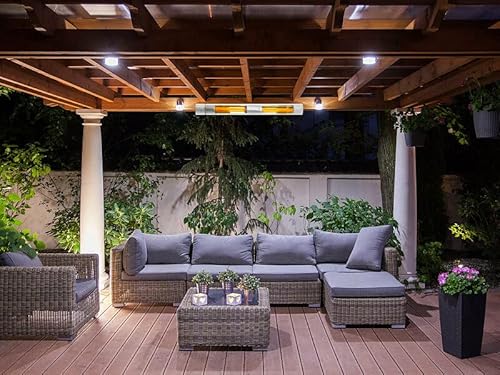 Semptec Urban Survival Technology Terrassenheizstrahler: IR-Außen-Heizstrahler, Goldröhre, 3.000 W, IP65, Fernbedienung, Silber (Heizstrahler Infrarot, Heizstrahler Terrassenheizer) – Bild 8