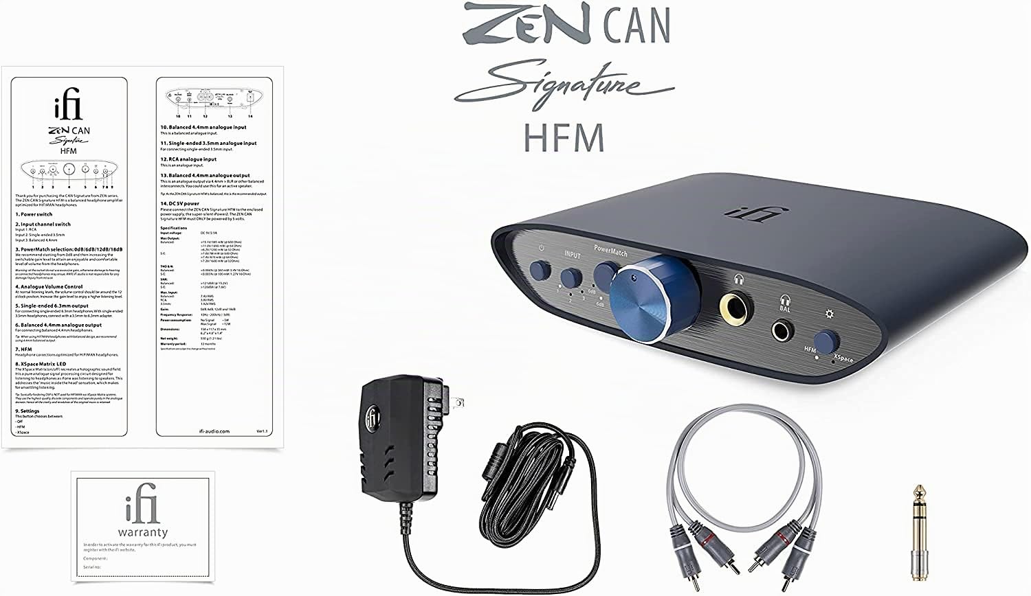 iFi Zen CAN Signature HFM Symmetrischer Kopfhörerverstärker | Desktop-Kopfhörer-Amp & Vorverstärker mit 4,4mm Ausgängen, High-Fidelity-Klang für Hi-Fi-Systeme