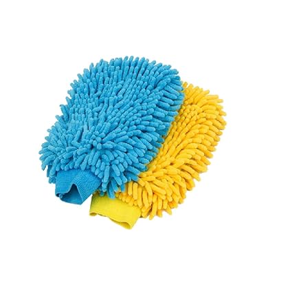 Winberg Microfiber Gloves Double - Sided,Full Size Gloves Cleaning Gloves Multi Colour Pack of 2 GLV002