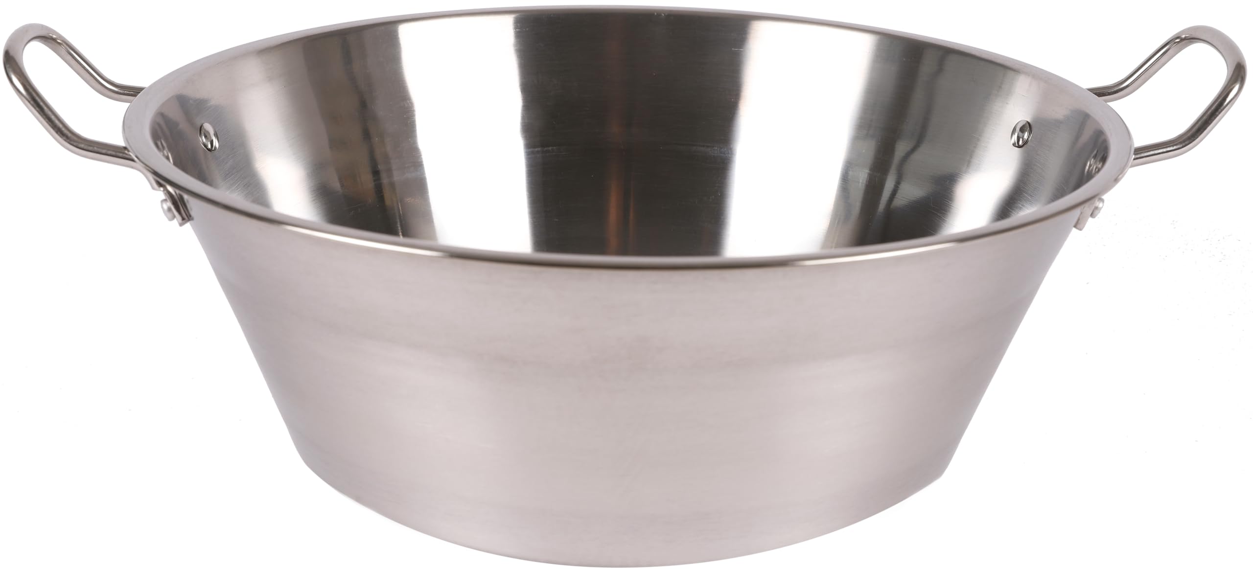 Bacinella in Acciaio Inox, 2 Manici, Diametro: 38 cm, 9 Litri