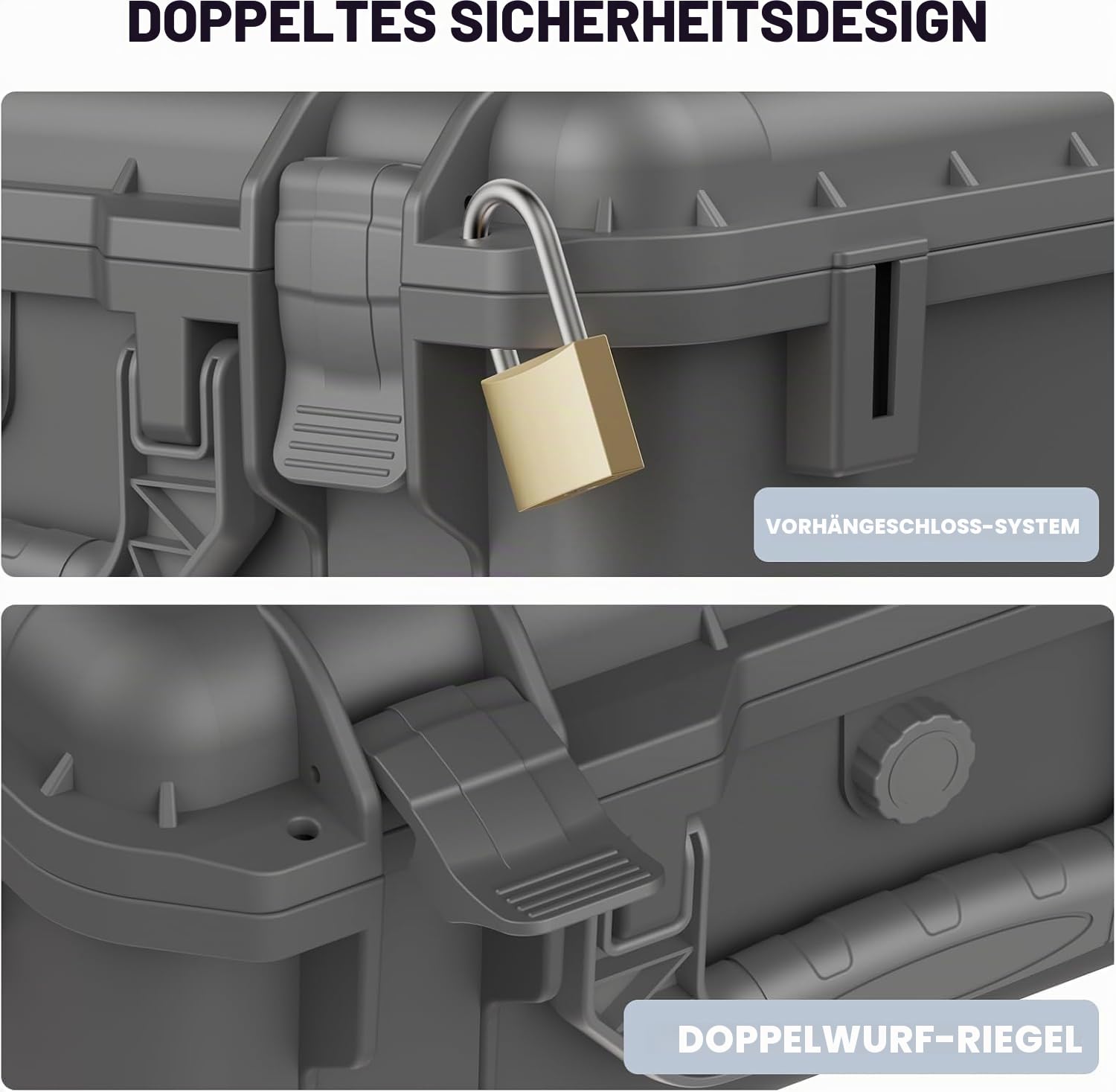 Starlink Mini Case - Starlink Mini Zubehör Wasserdichter tragbarer schützender Hartschalenkoffer für Reisen aus PP mit vorgeschnittenem Schaumstoff für Starlink Dishy (Grau)