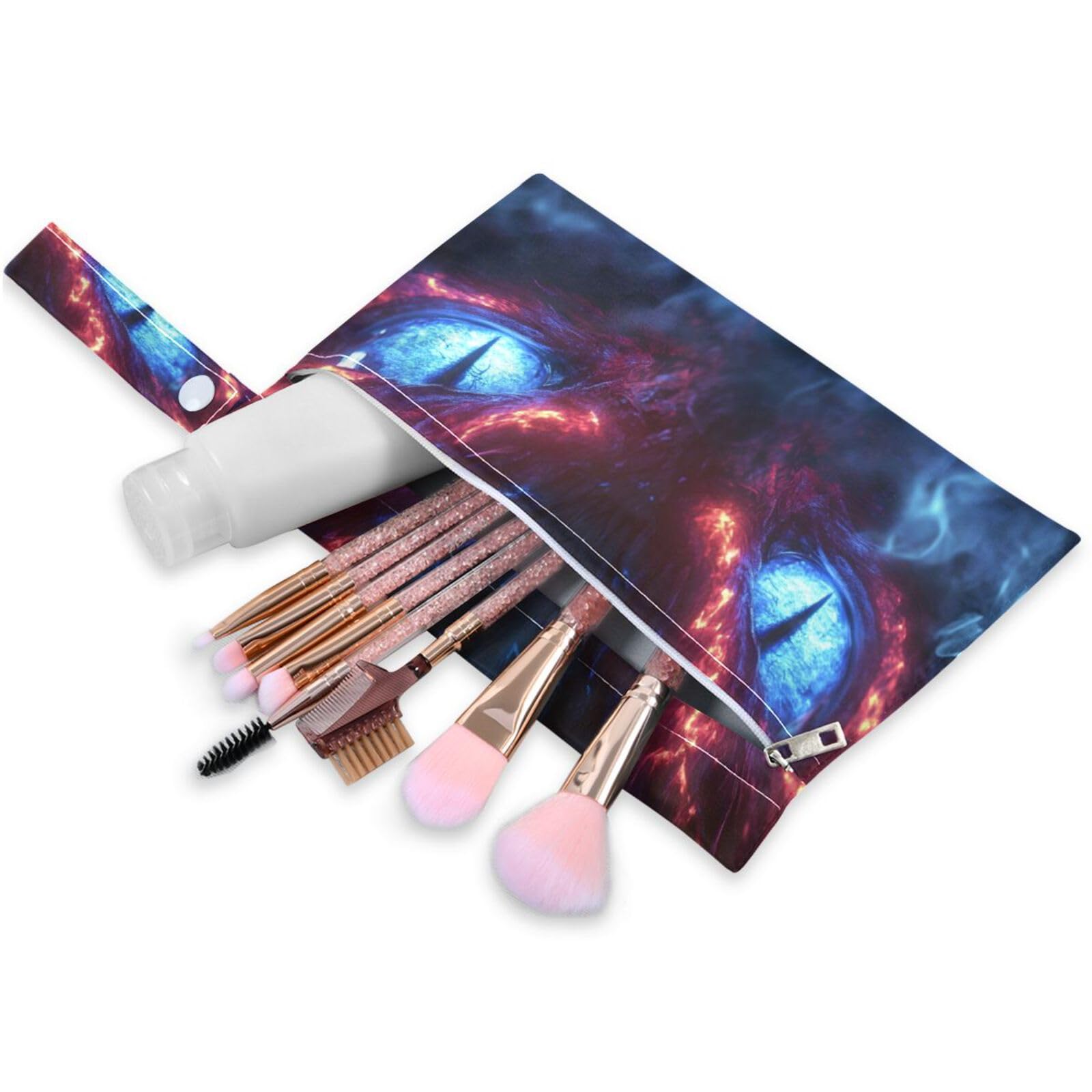 ATTX Cool Dragon Eyes Wet Dry Bags 2-Pack - Reusable Cloth Diaper Storage for Travel, Beach & Gym | Multi-Use Waterproof Bags for Swimsuits, Baby Clothes, Sports Gear#55