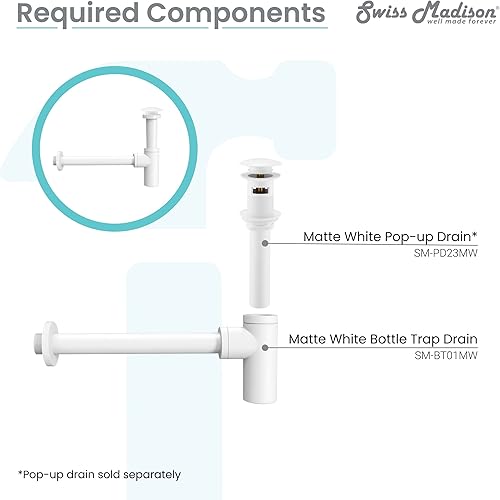 Vista 10 de Swiss Madison Well Made Forever SM-BT01G, drenaje de trampa para botellas, color dorado Oro