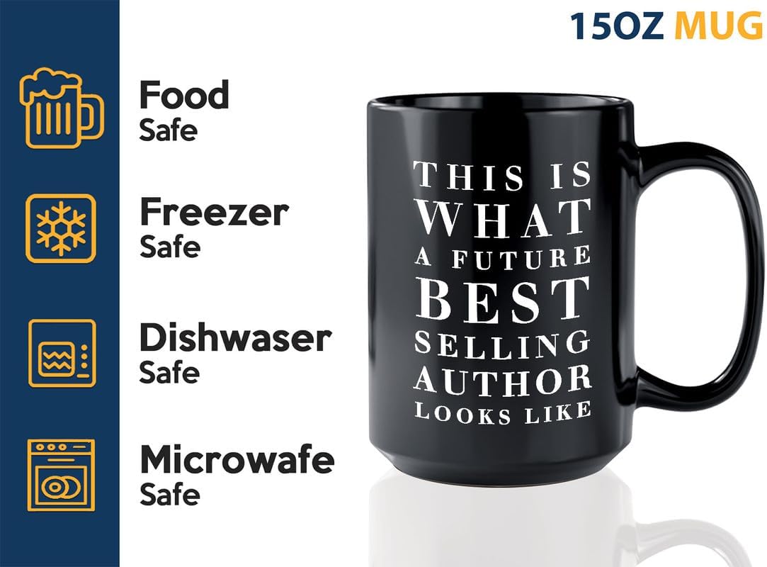 Bubble Hugs Published Author Coffee Mug 15oz Black - Future Bestselling Writer Gift - Book Writer Gifts for Future Authors