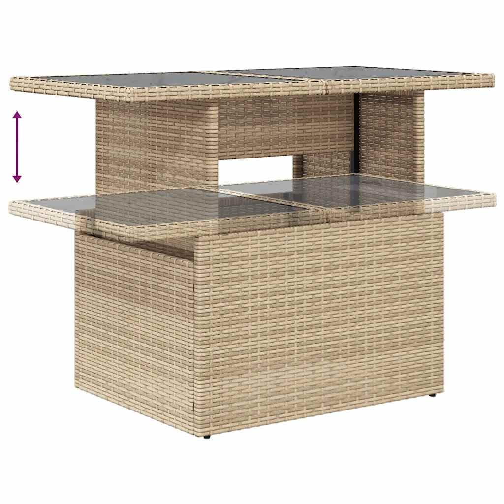 vidaXL Salon de Jardin avec Coussins 8 pcs Beige résine tressée