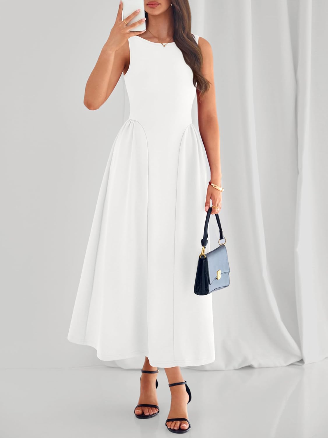 PRETTYGARDEN Summer Sleeveless Maxi Dresses for Women 2026 Elegant Classy A Line Tank Formal Midi Long Wedding Guest Dress - Image 3