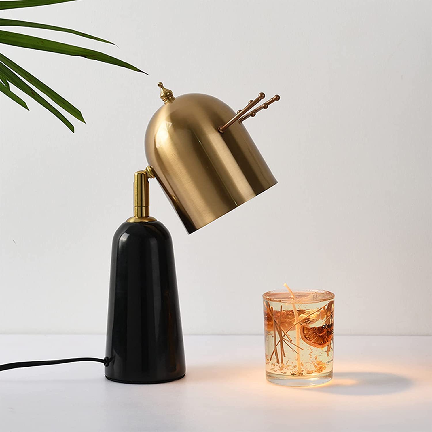 Chauffe-bougie Lampe à cire fondante Aromathérapie Lampe chauffante à cire Lampe chauffante en bois de cerf en métal pour bougies parfumées Bougie descendante fondante pour la décoration intérieure