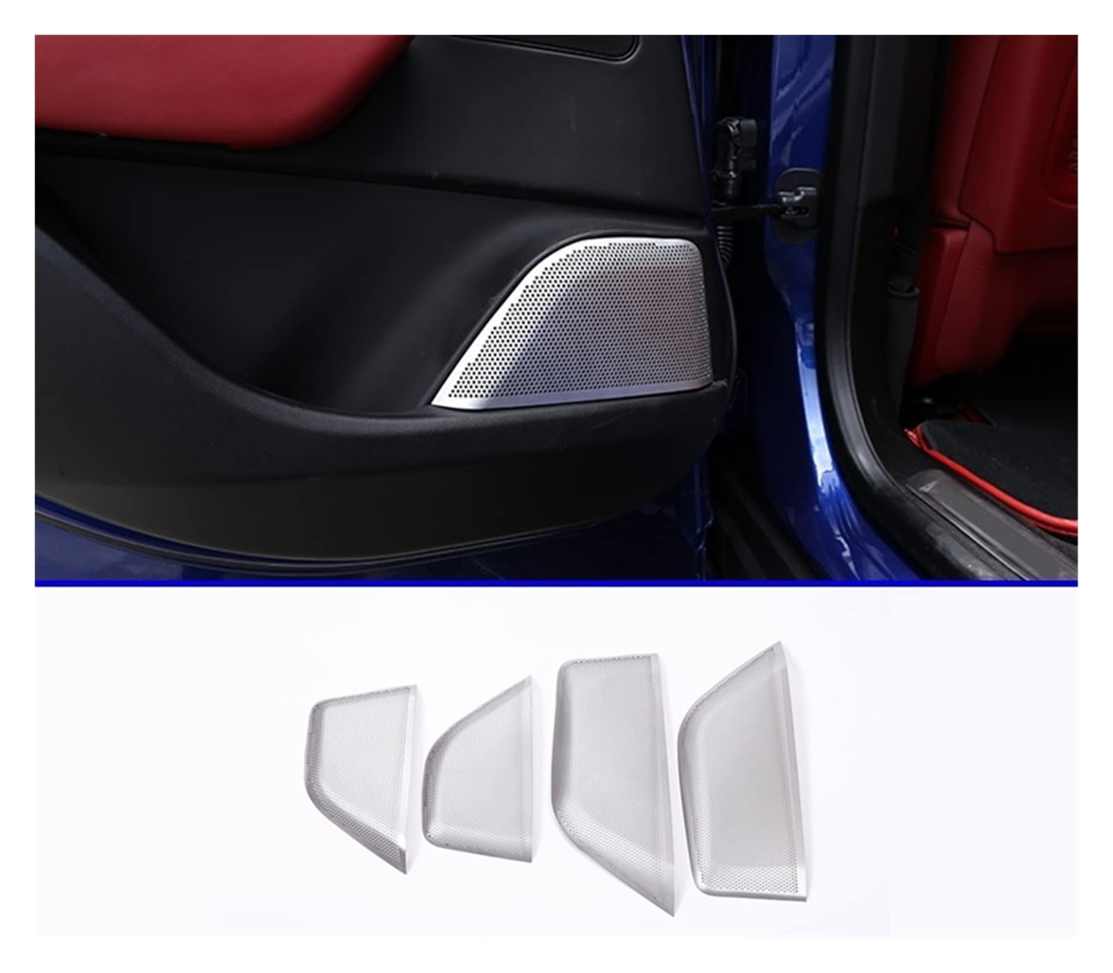 YINGO 4 SZTUK Kompatybilny z Maserati Levante Aluminium Stopu Samochodu Samochodowa Głośnik Okładka Przydatek Akcesoria samochodowe